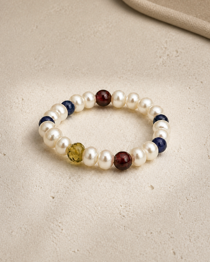 Chromatic Pearl & Gemstone Ring — 4:5 styled product photograph