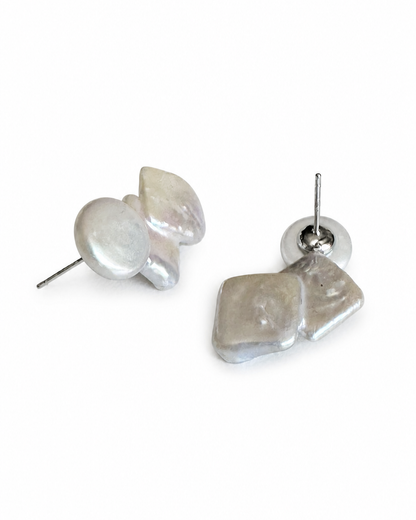 Cascade Keshi Pearl Stud Earrings — 4:5 product on white background
