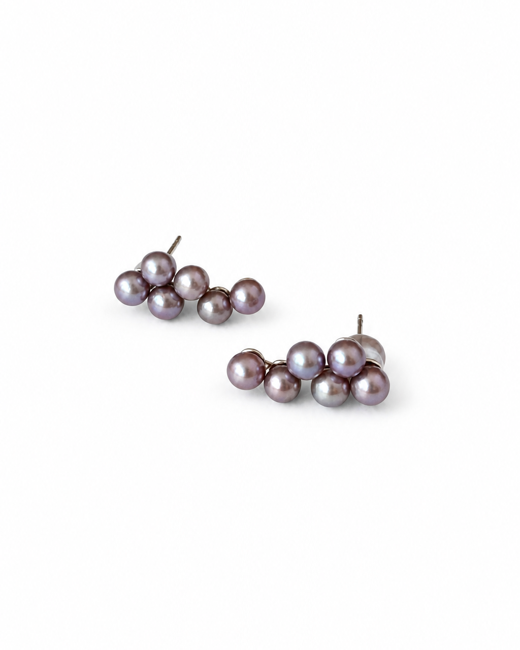 Lavender Grape Cluster Pearl Studs — 4:5 product on white background