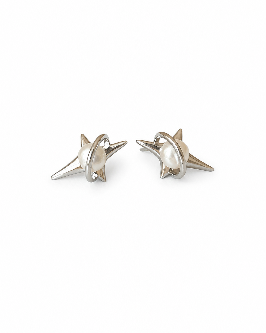 Orbit Pearl Stud Earrings — 4:5 product on white background