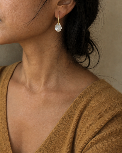 Golden Petal Keshi Pearl Hook — 4:5 try-on photograph