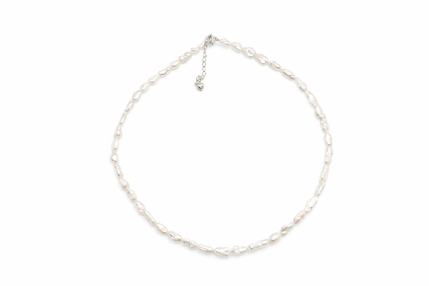 Soft Drift baroque pearl necklace detail — natural irregular pearl shapes