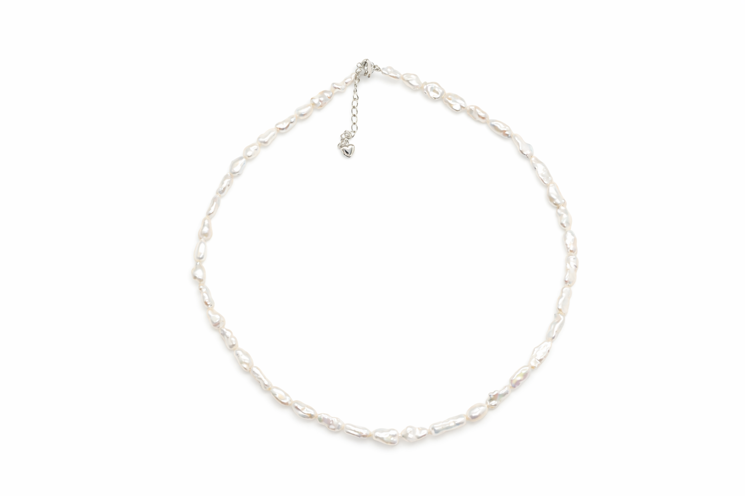 Soft Drift baroque pearl necklace detail — natural irregular pearl shapes