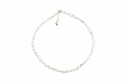 Soft Drift baroque pearl necklace detail — natural irregular pearl shapes