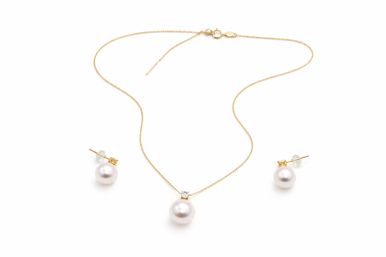 Luna Radiance pearl set styled — luxury pearl jewelry for special occasions