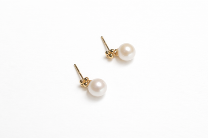 Soft Murmur Pearl Studs (Gold or Silver)