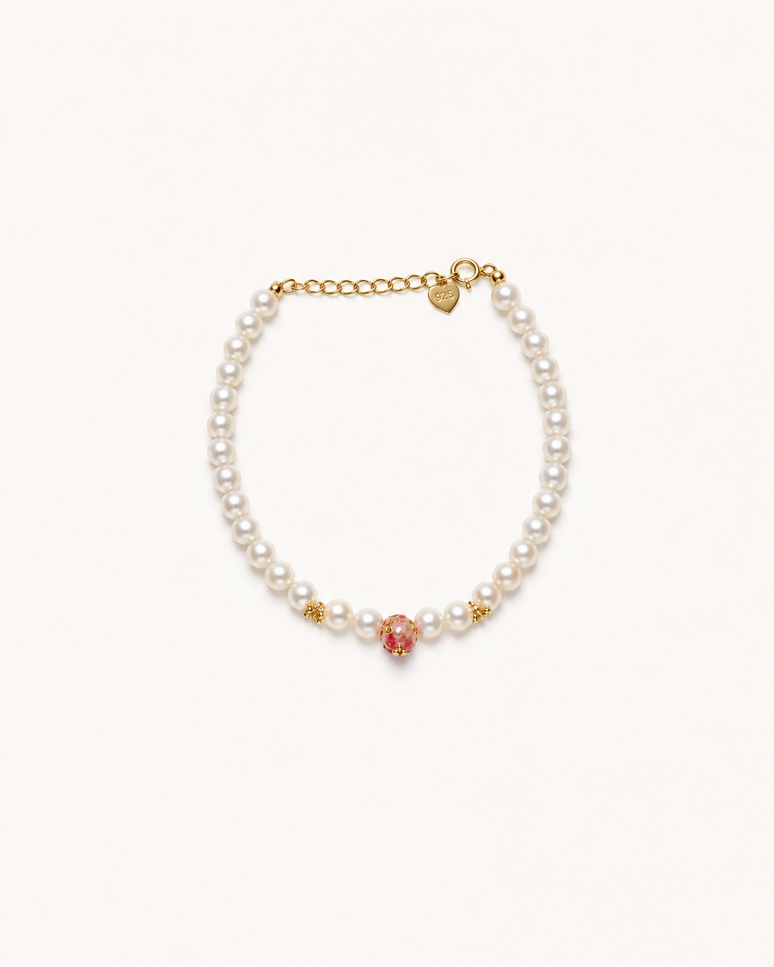 Fortune Charm Pearl Bracelet — Mother & Daughter Set