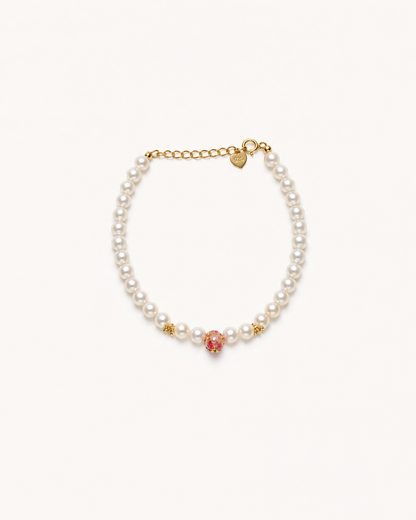 Fortune Charm Pearl Bracelet — Mother & Daughter Set