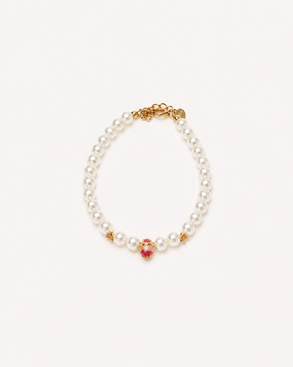 Fortune Charm Pearl Bracelet — Mother & Daughter Set