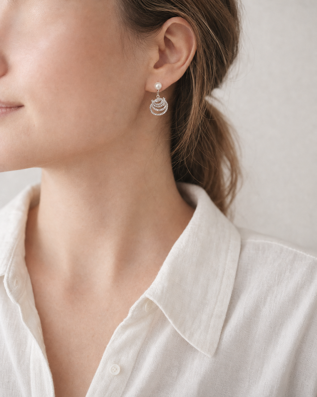 Pearl Fan Drop Earrings (4:5)