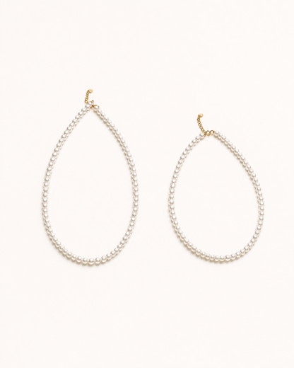 Her First Strand — Mom & Daughter Matching Pearl Necklace (4:5 vertical)