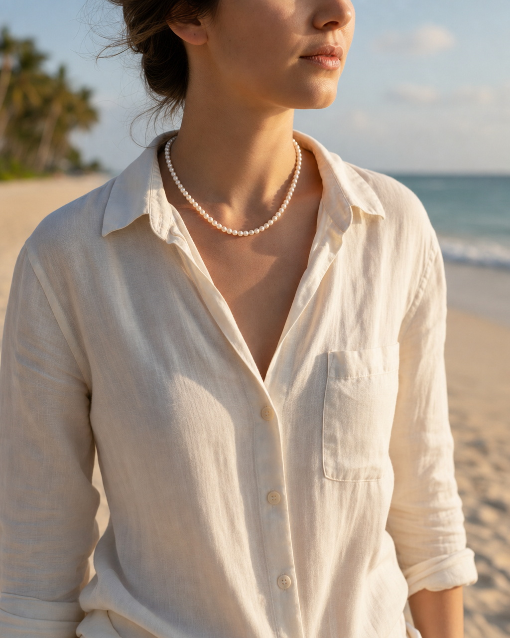 Apricot Glow Pearl Necklace (4:5)