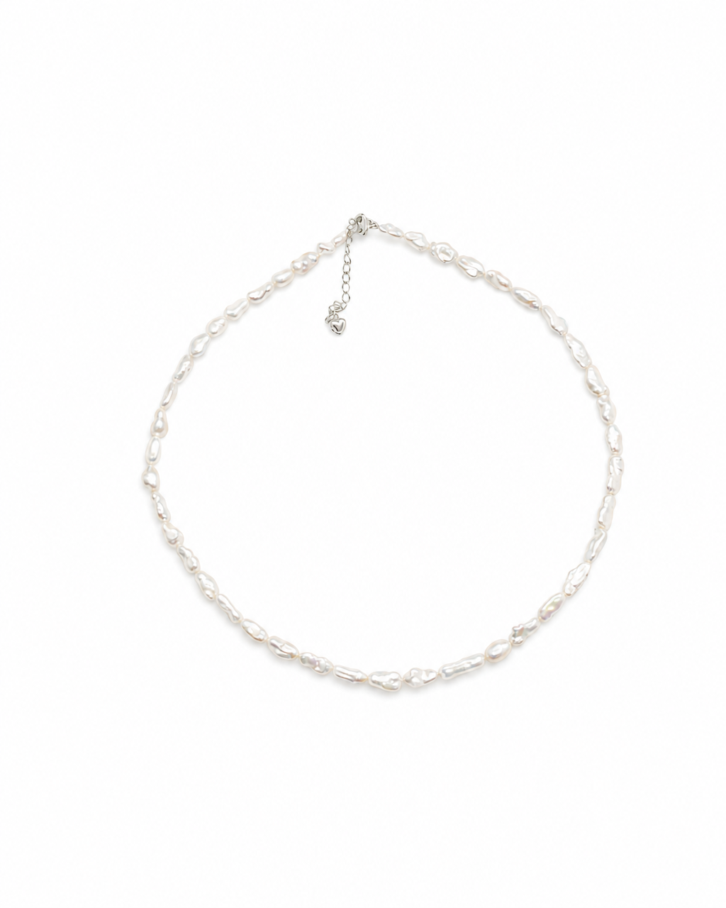 Soft Drift Necklace (Baroque White & Lavender Oval) (4:5)