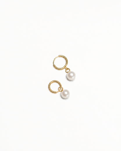 Everyday Pearl Drop Hoops (4:5)