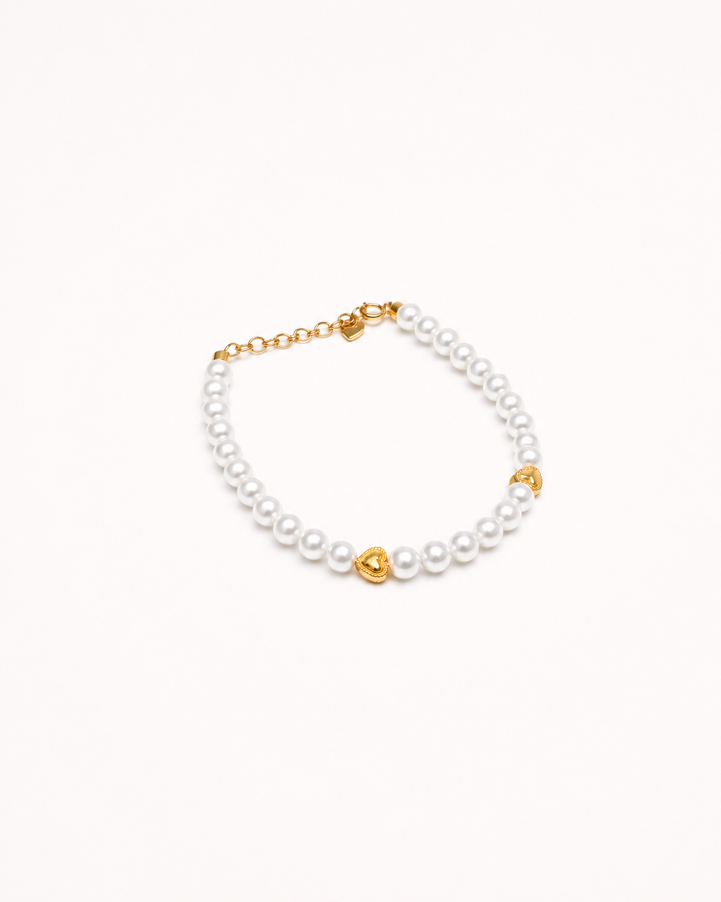 Gold Heart & Pearl Strand — Mom & Daughter Matching (4:5)