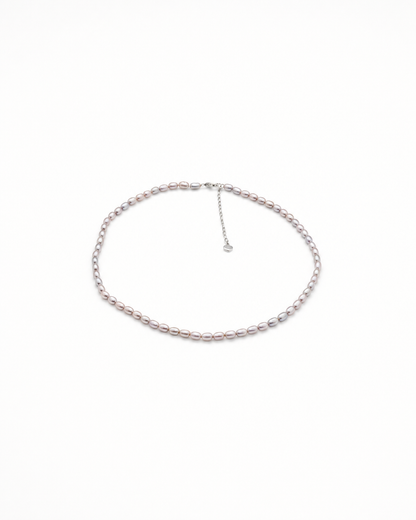 Soft Drift Necklace (Baroque White & Lavender Oval) (4:5)