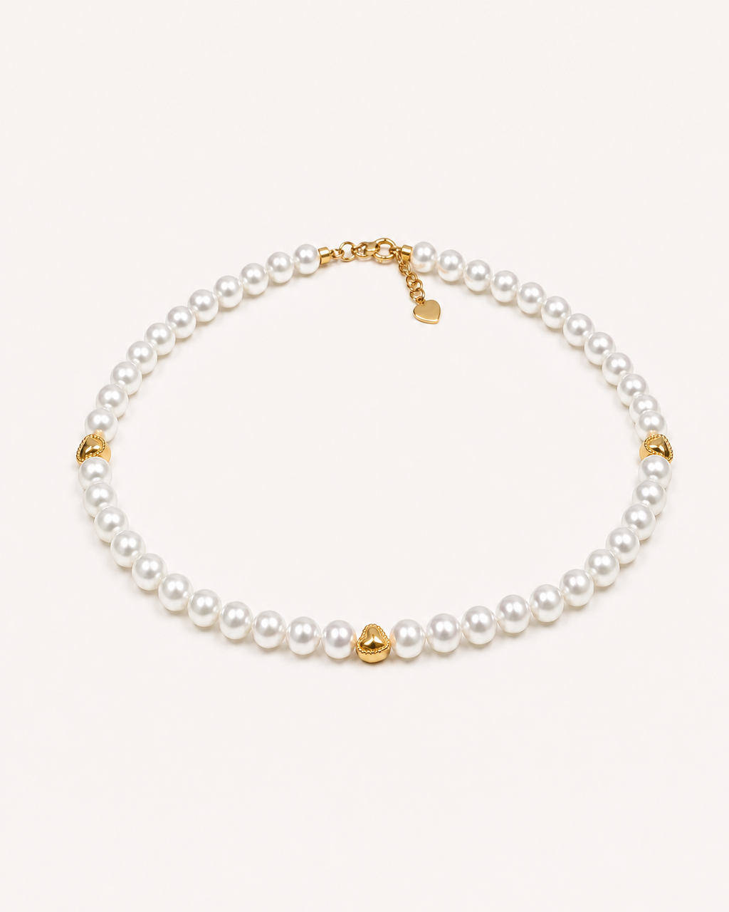 Gold Heart & Pearl Strand — Mom & Daughter Matching (4:5)