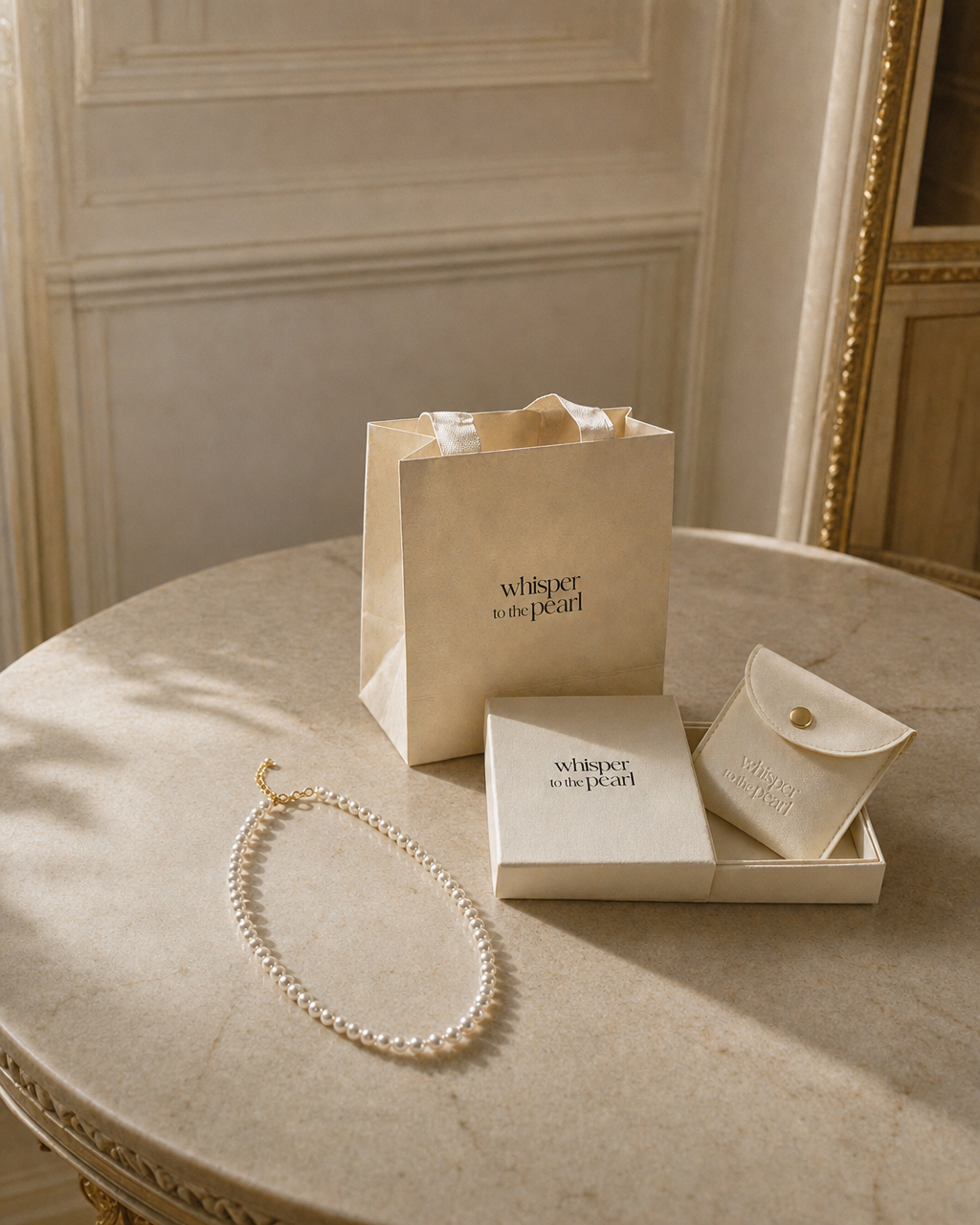 Her First Strand — Mom & Daughter Matching Pearl Necklace (4:5 vertical)